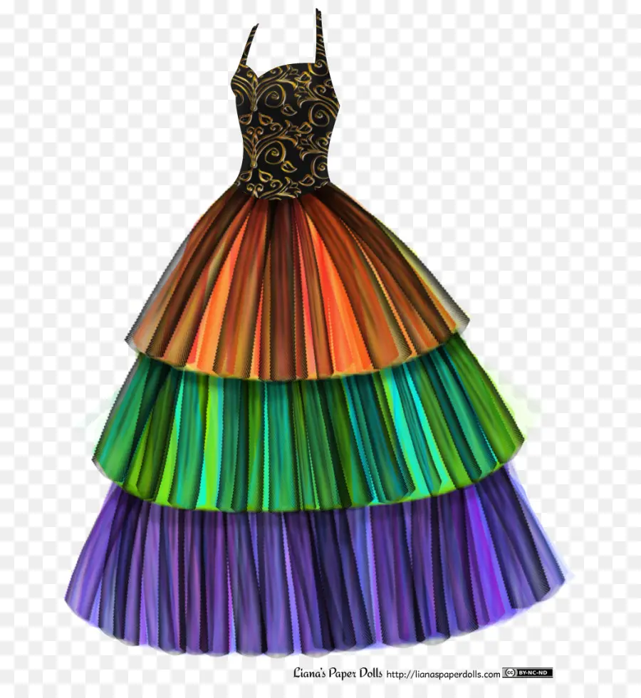 Vestido Colorido，Moda PNG