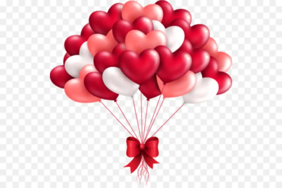 Globos De Corazon，Caja De Regalo PNG