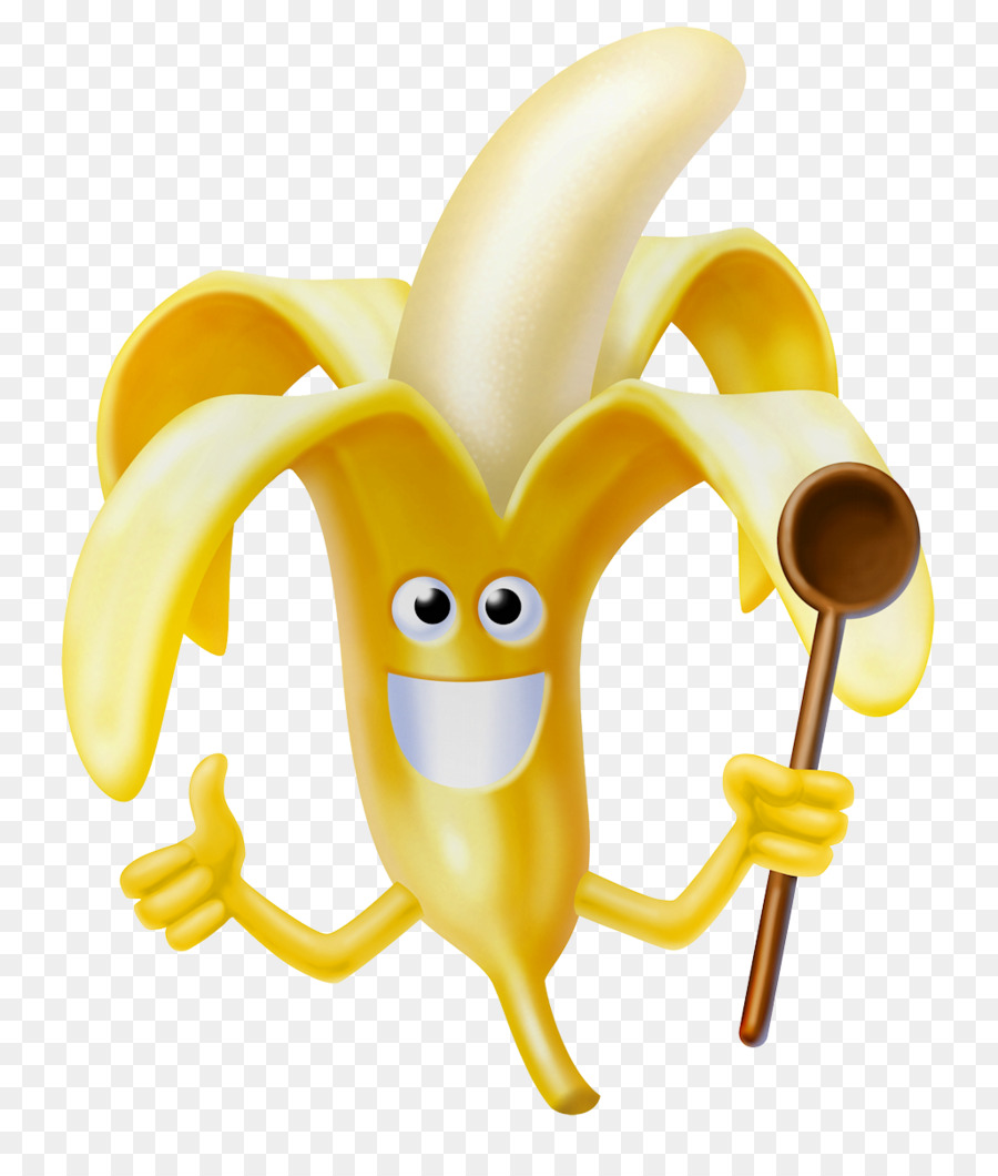 Plátano Con Cuchara，Sonriente PNG