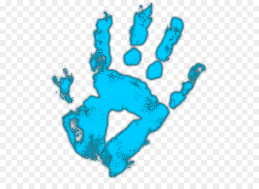 Huella De La Mano，Azul PNG