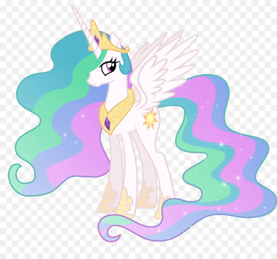 Unicornio Alado Blanco，Corona PNG