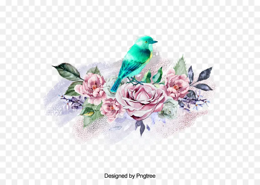 Pájaro Y Flores，Naturaleza PNG