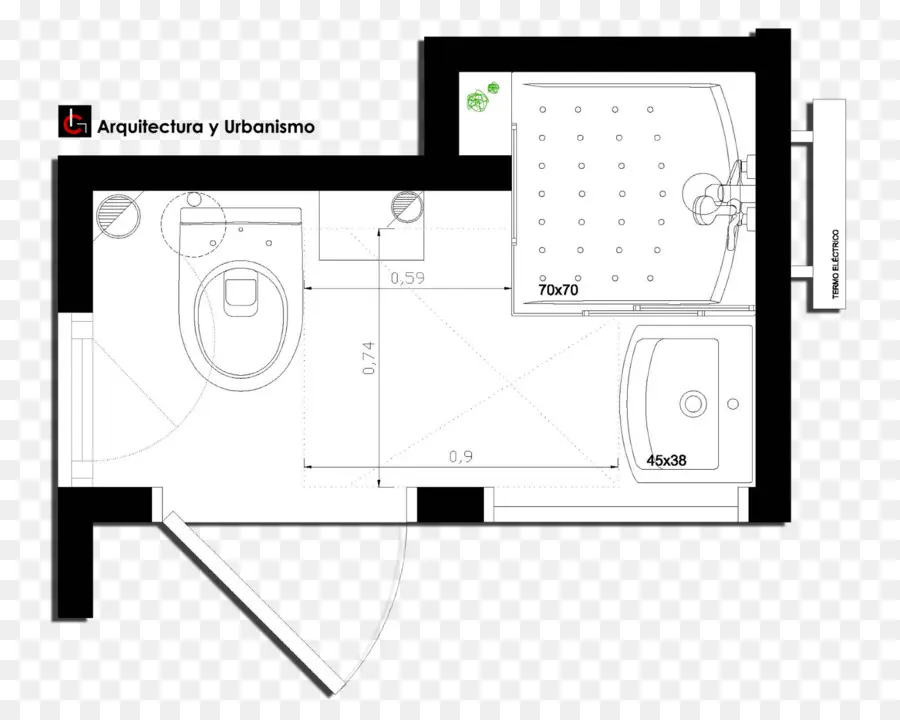 Plano De Planta Del Baño，Arquitectura PNG