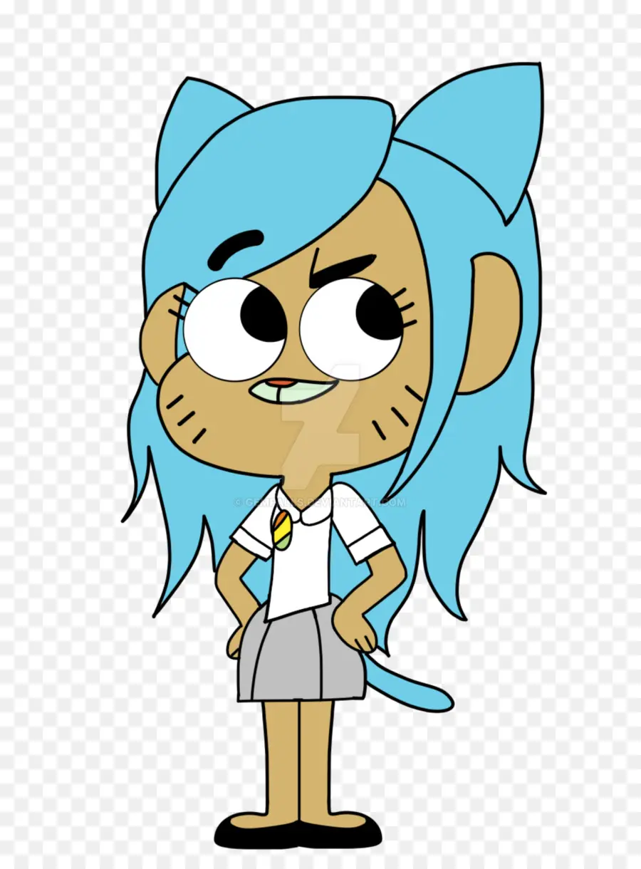 Chica De Dibujos Animados De Pelo Azul，Animación PNG