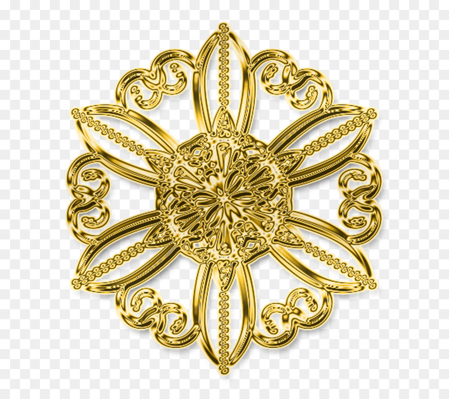 Diseño Dorado Adornado，Florido PNG