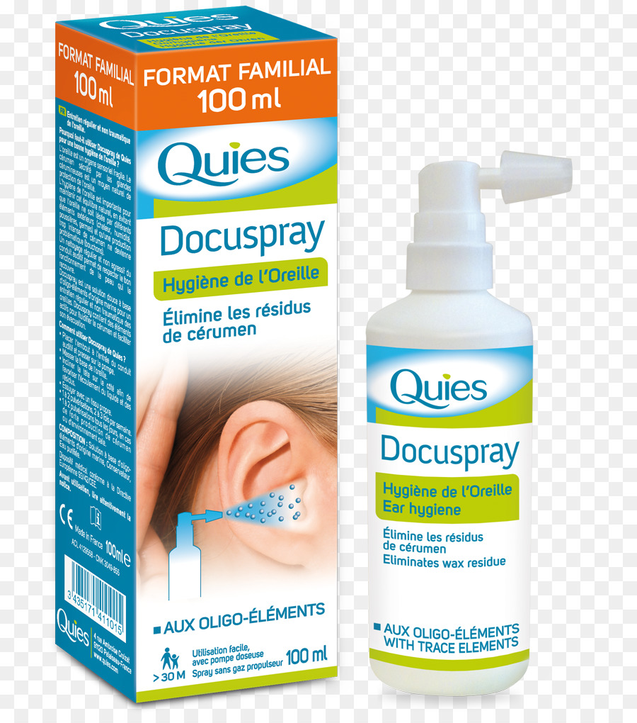 Quies Docuspray Spray De Higiene De Orejas 100 Ml，Doculyse Blockage De Cerumen 30ml PNG