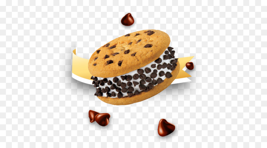 Helado，Galleta Con Chispas De Chocolate PNG