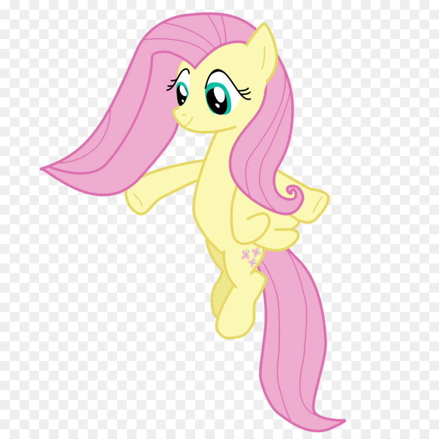 Poni Amarillo，Pelo Rosado PNG