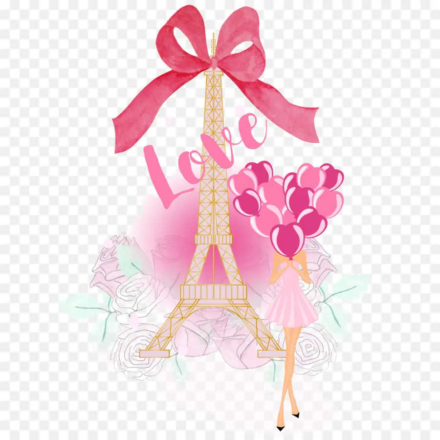 Torre Eiffel Con Globos，Amar PNG