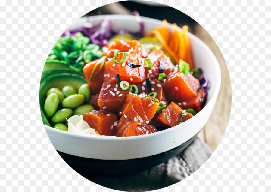 Poke Bowl，Salmón PNG