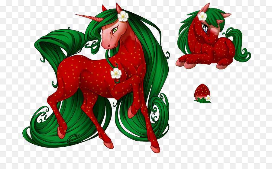 Unicornio Rojo Con Melena Verde，Unicornio PNG