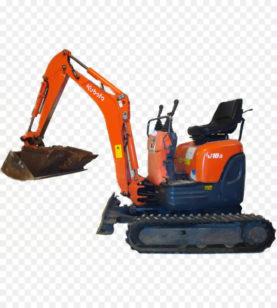 Miniexcavadora，Naranja PNG