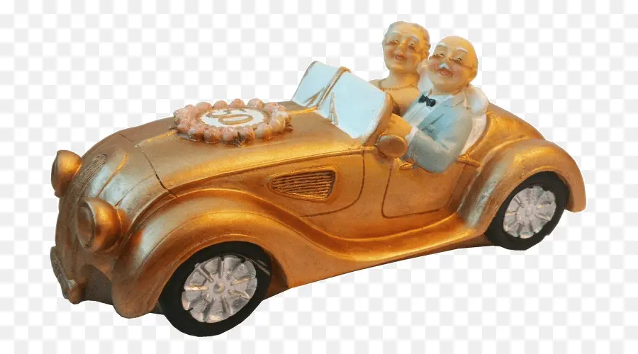 Estatuilla De Coche Dorado，Pareja PNG