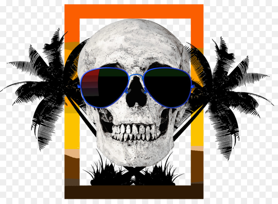 Calavera Con Gafas De Sol，Cráneo PNG