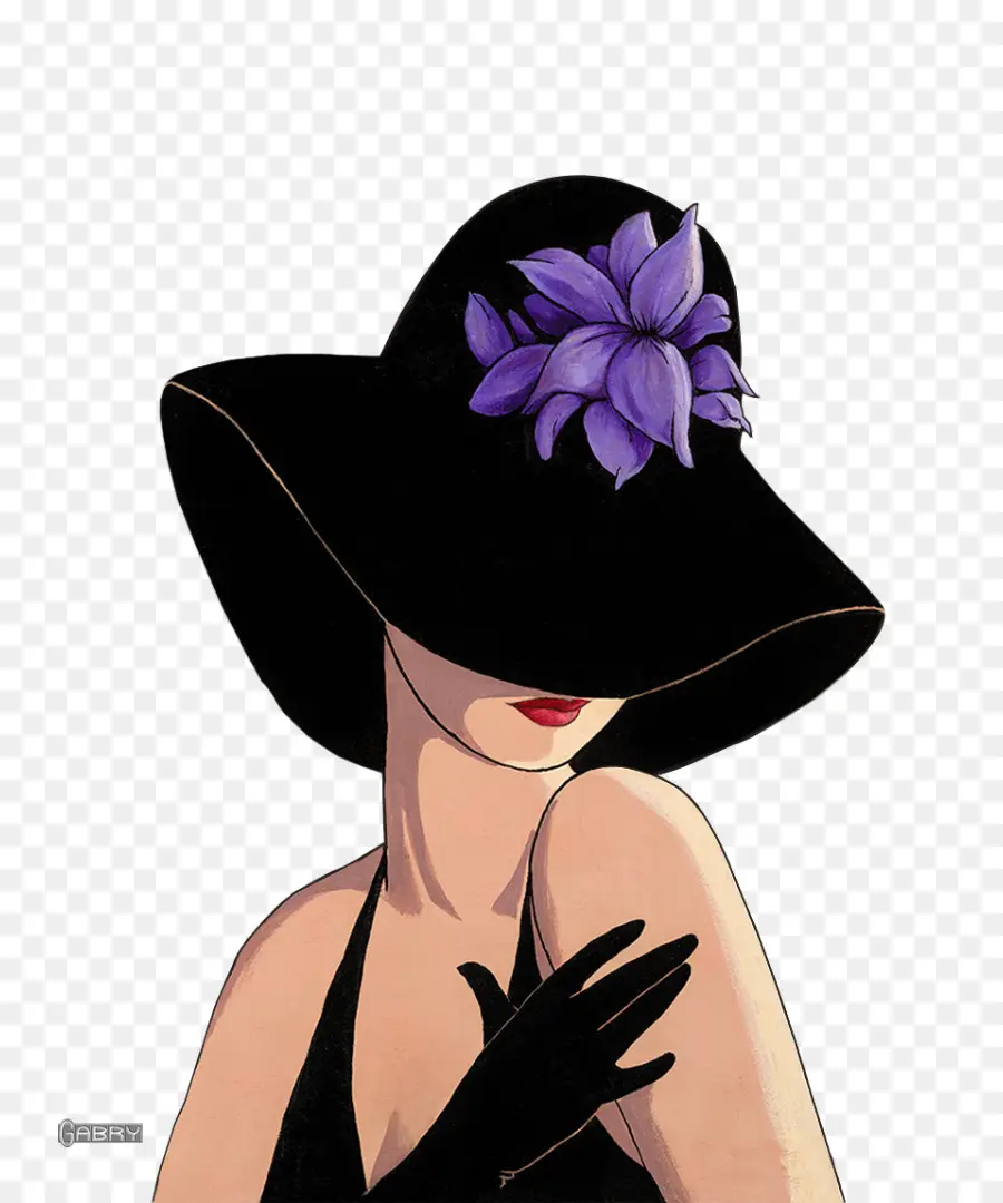 Cuadro，Mujer Con Un Sombrero PNG