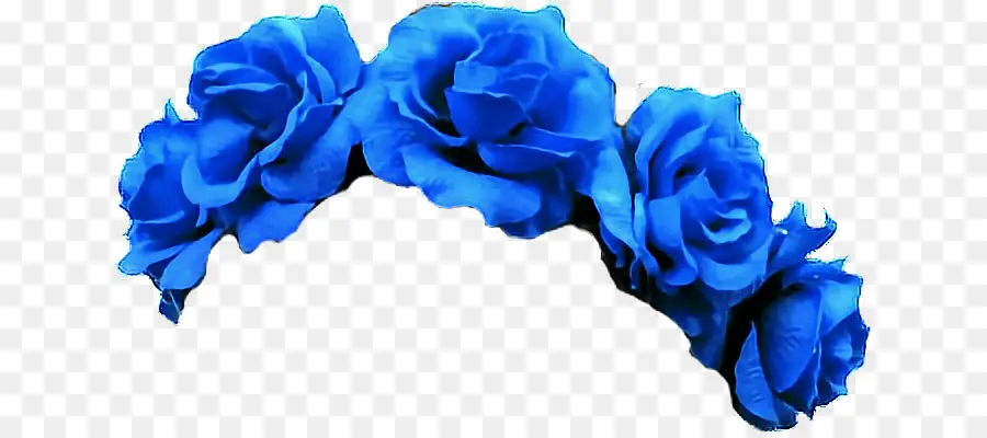 Corona De Flores Azules，Rosas PNG