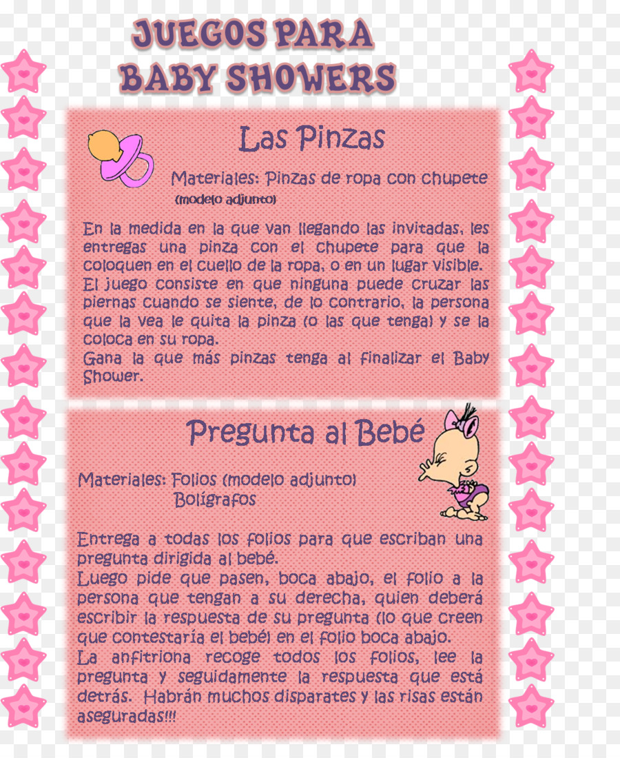 Juegos De Baby Shower，Instrucciones PNG