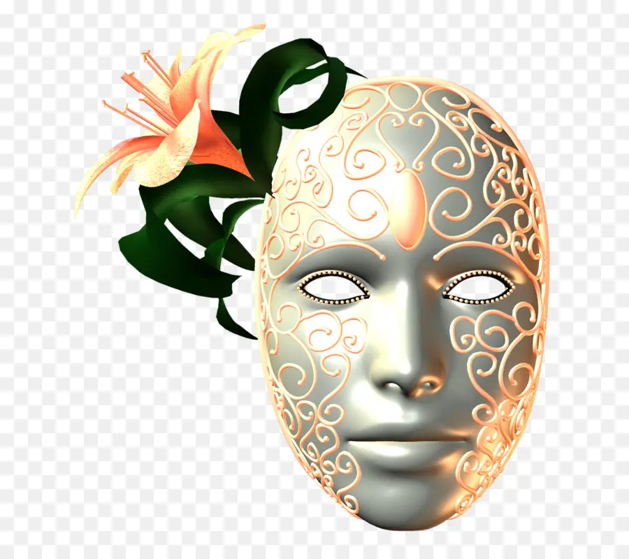 Máscara Decorativa，Florido PNG