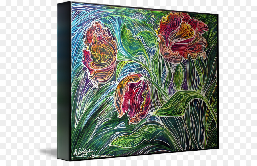 Diseño Floral，Pintura Acrilica PNG