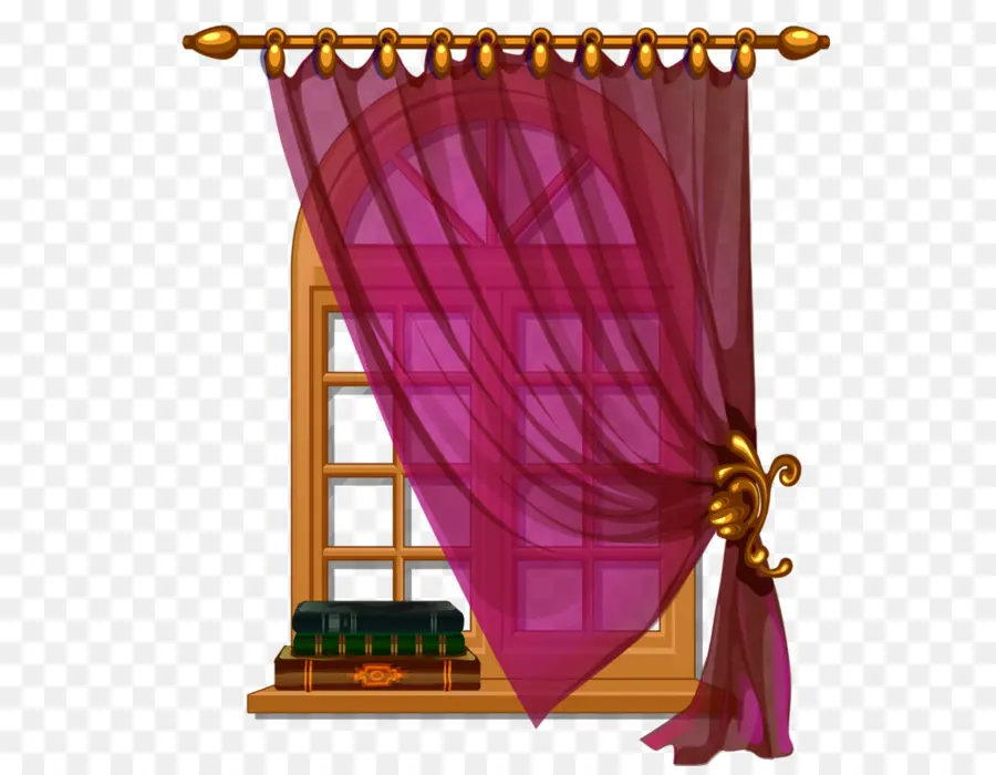 Ventana Con Cortina，Cortinas PNG