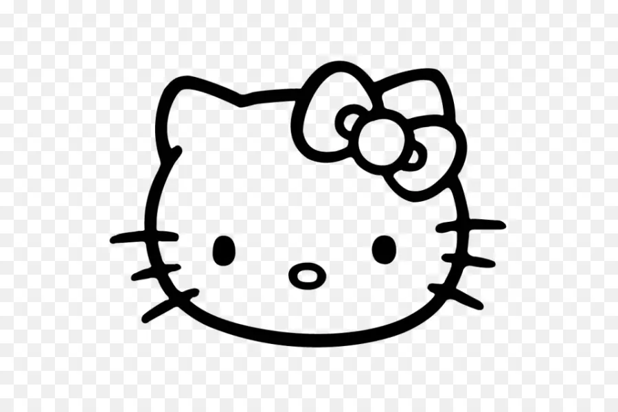 Hello Kitty，En Blanco Y Negro PNG