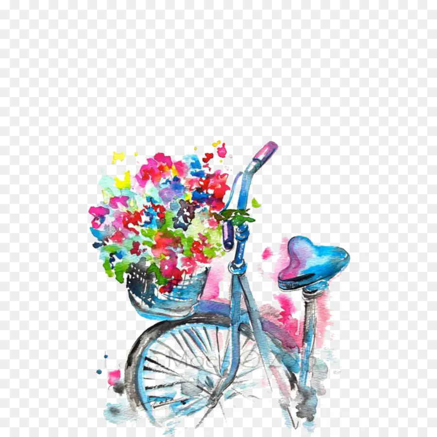 Bicicleta Con Flores，Flores PNG