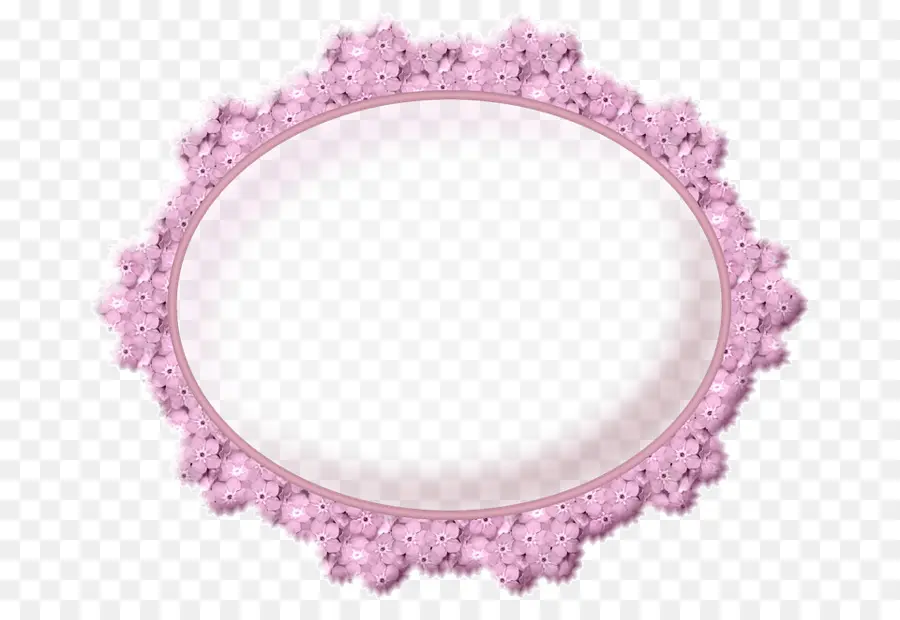 Marco Floral Rosa，Oval PNG