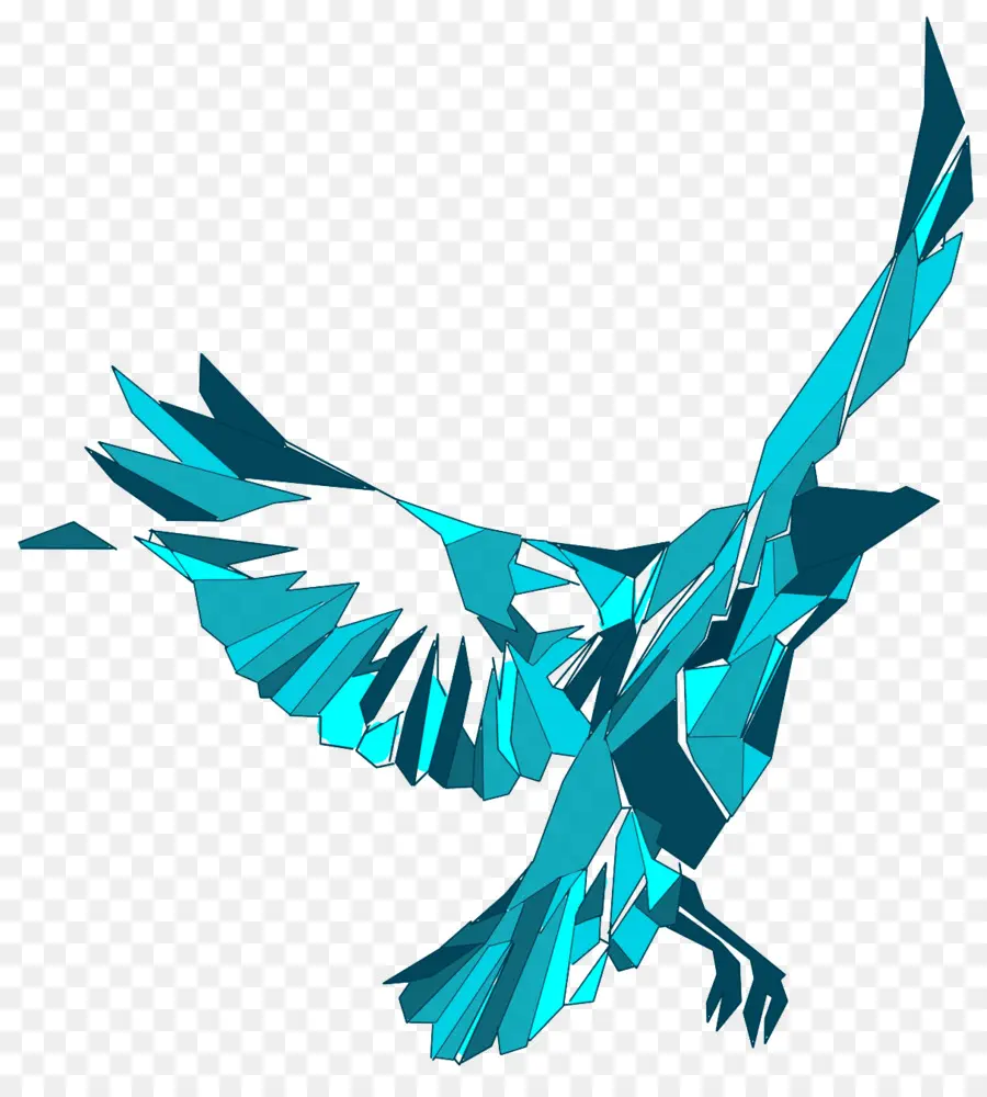 Pájaro Azul，Origami PNG