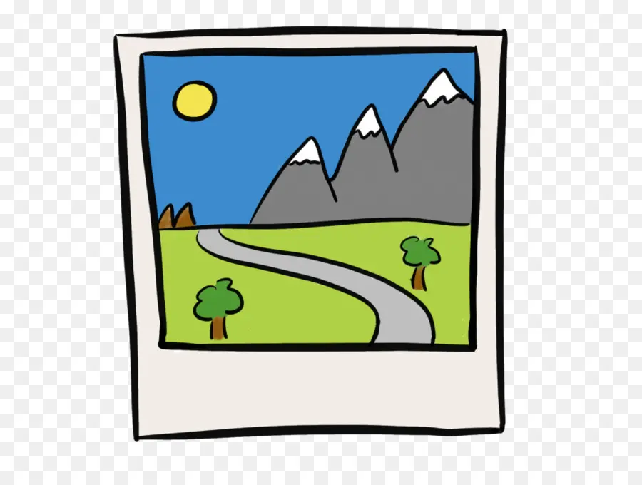 Dibujo De Paisaje，Montañas PNG