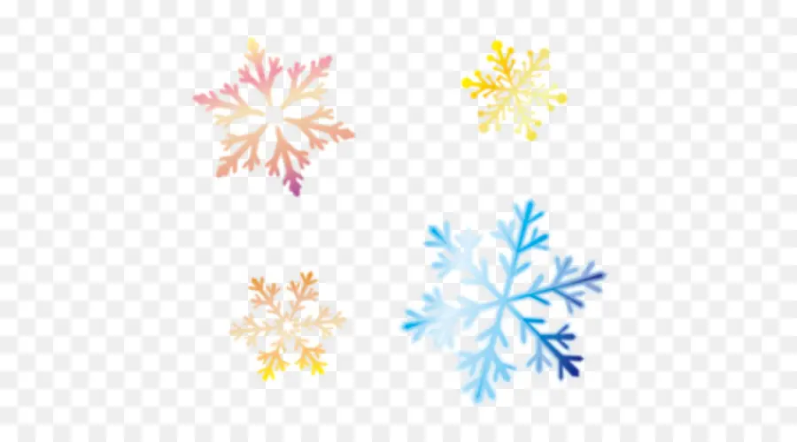 Copos De Nieve Coloridos，Invierno PNG