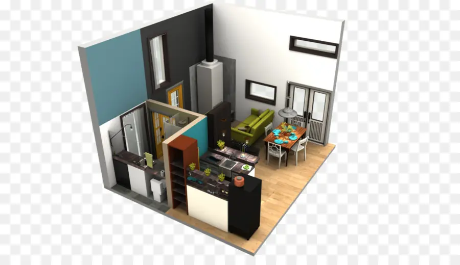 Modelo De Habitación 3d，Interior PNG