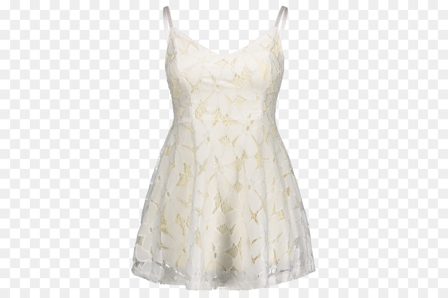 Vestido Blanco，Flores Doradas PNG