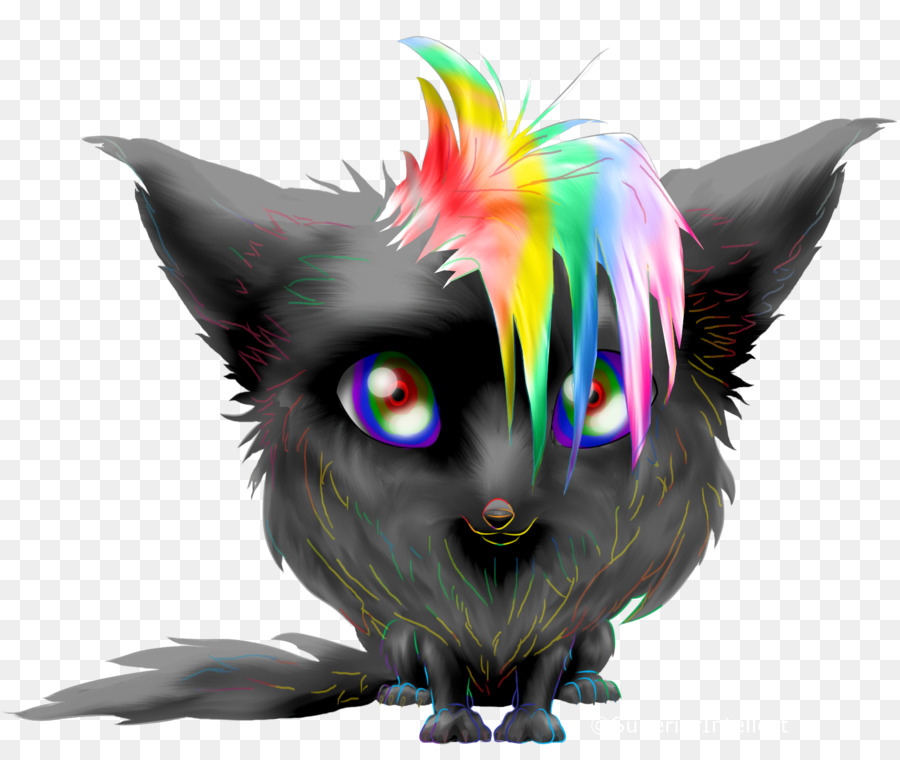 Gato De Pelo Arcoíris，Lindo PNG