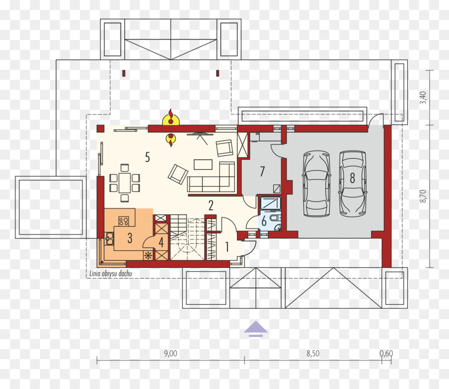 Plano De Planta De La Casa，Cianotipo PNG