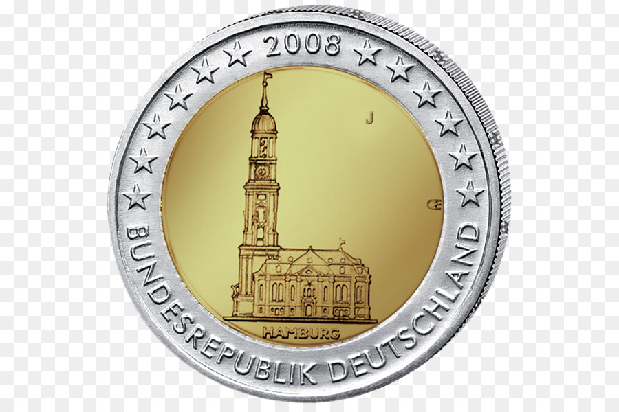 Holstentor，2 Monedas Conmemorativas De Euros PNG