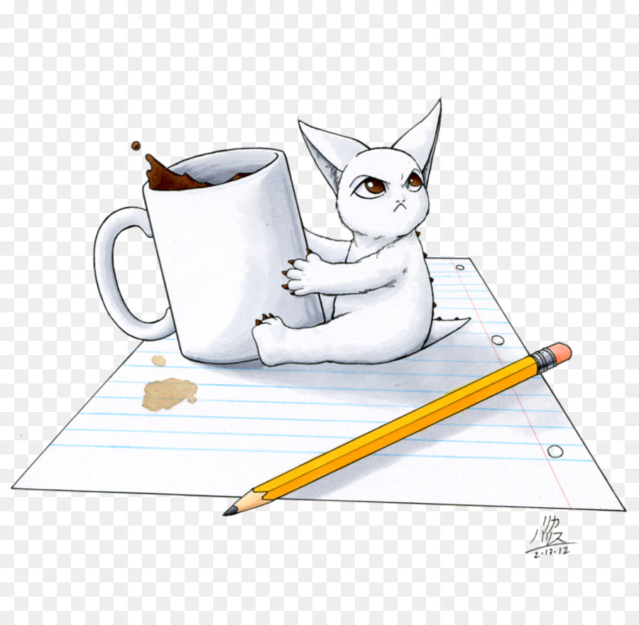 Lindo Gato Con Taza De Café，Café PNG