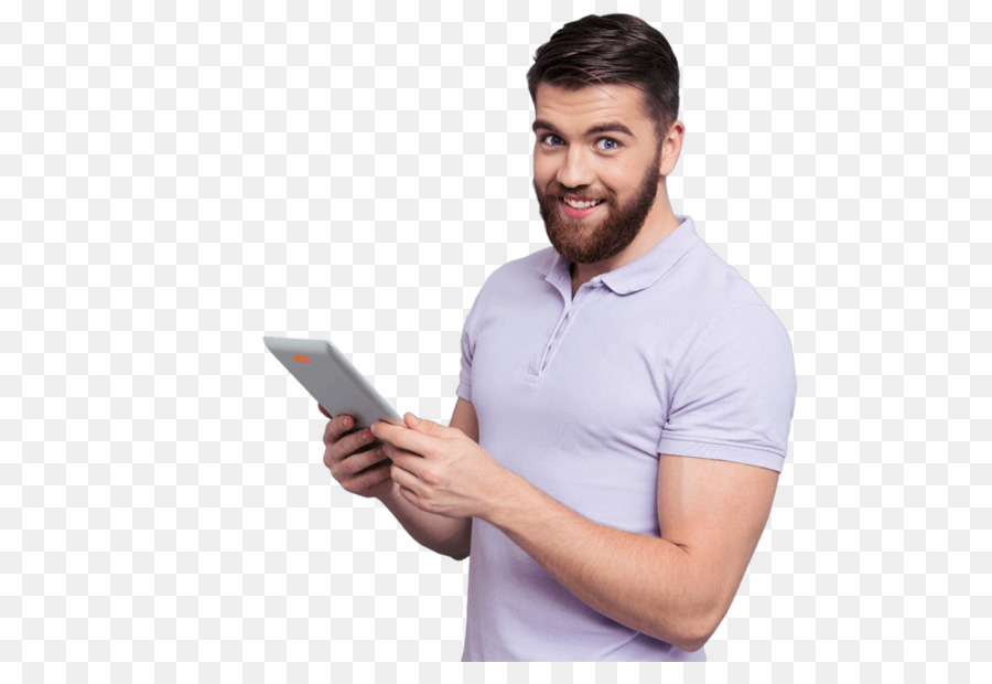 Hombre Con Tableta，Barba PNG