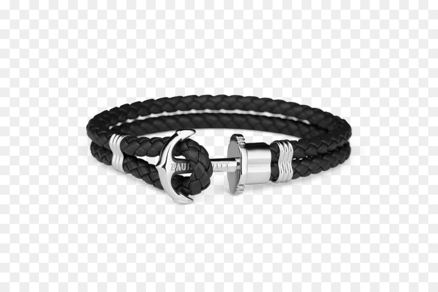 Pulsera Trenzada Negra，Ancla PNG