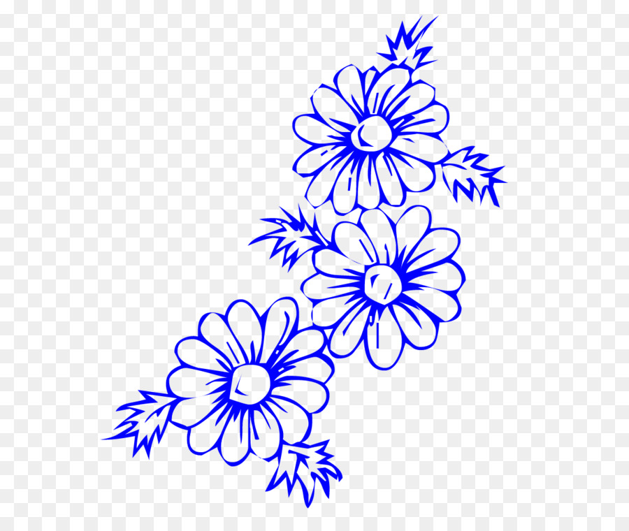 Bosquejo De Flor Azul，Bosquejo PNG