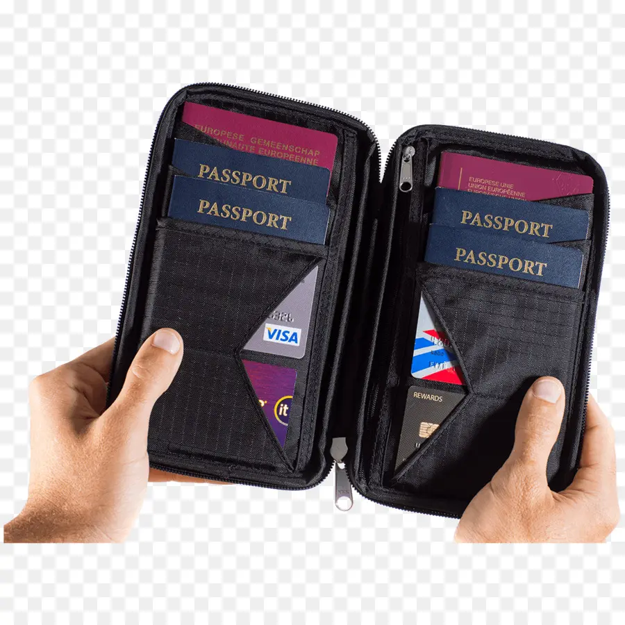 Viajar De Cartera De La Familia Titular De Un Pasaporte W Rfid De Bloqueo，Pasaporte PNG