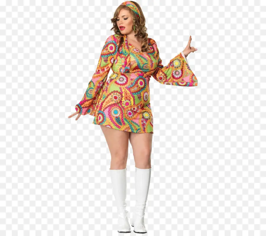 Vestido Colorido，Mujer PNG