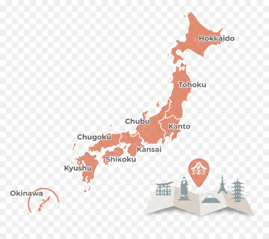 Japón，Mapa PNG