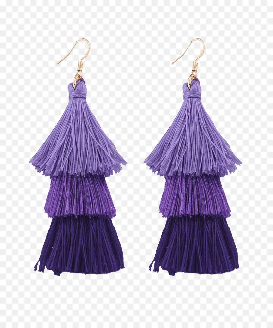 Pendientes De Borlas Moradas，Moda PNG