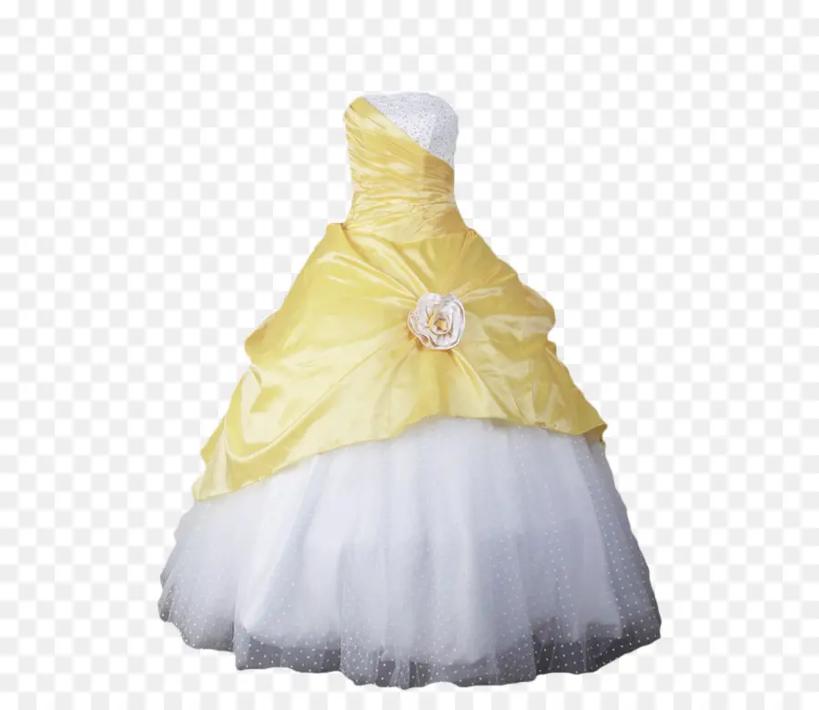 Vestido Amarillo Y Blanco，Vestido PNG