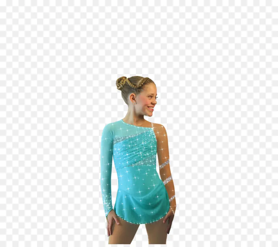 Chica En Vestido Azul，Patinaje Artístico PNG