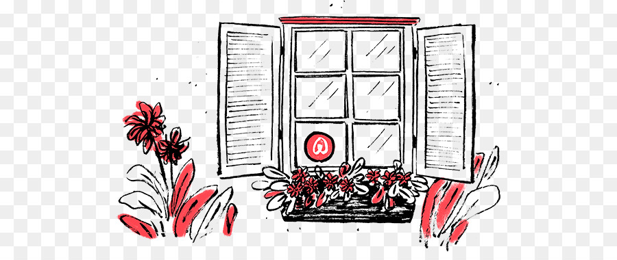 Ventana Con Flores，Casa PNG