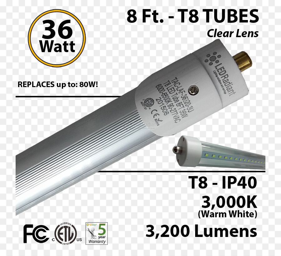 Tubo Led，Lámpara Fluorescente PNG