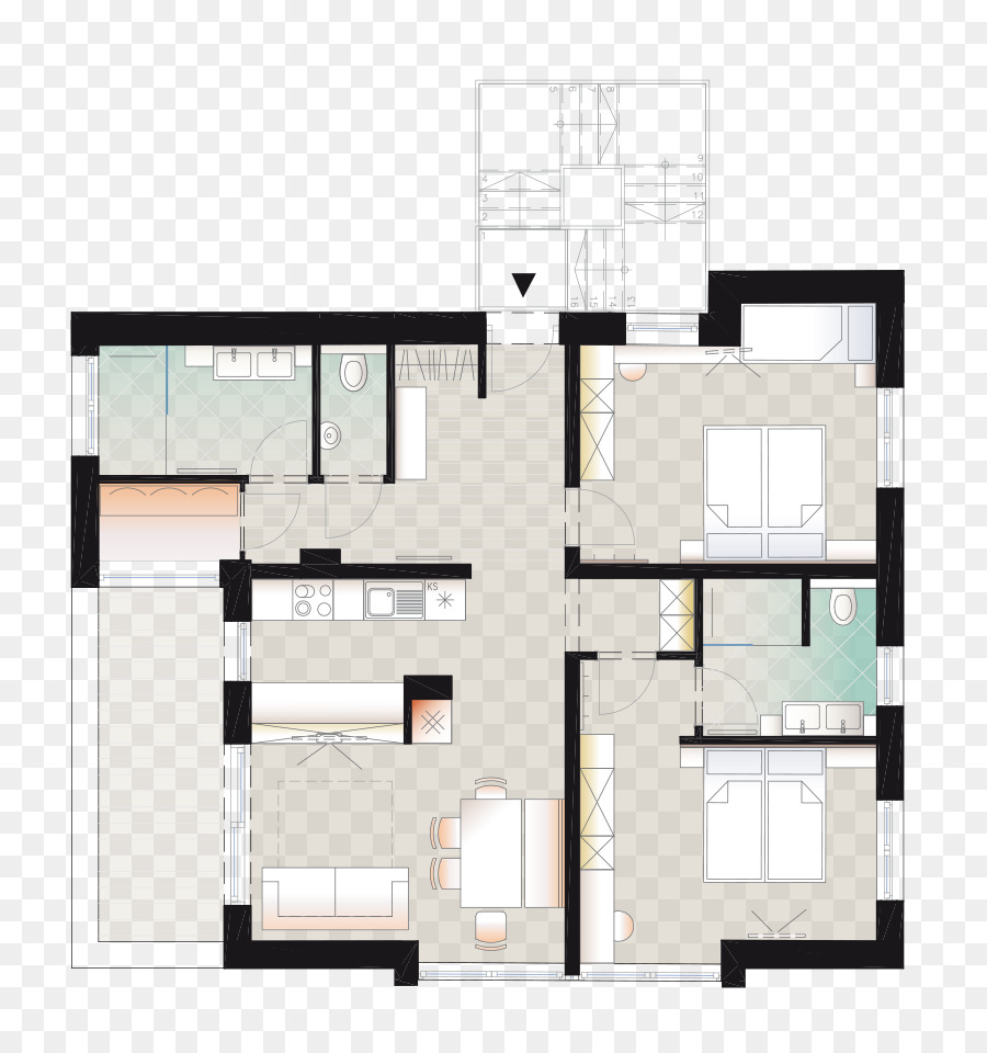 Plan De Piso，Apartamento PNG