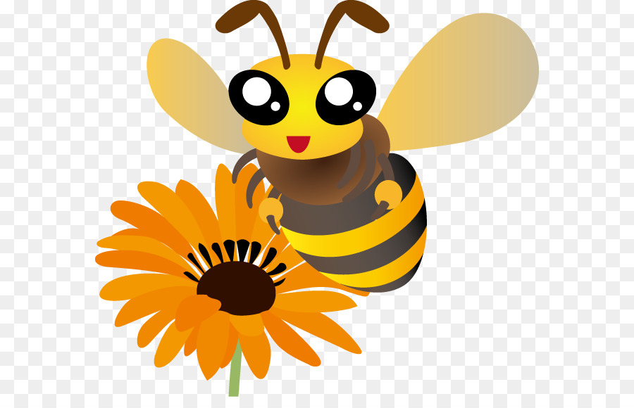 Abeja，Flor PNG