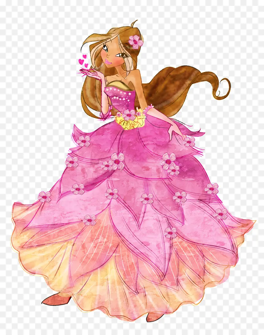 Vestido Rosa，Princesa PNG